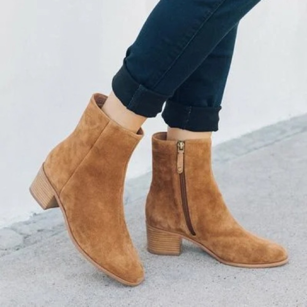 Soludos Fulton Tan Suede Ankle Bootie Size 8.5‎